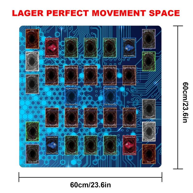 sabermaster Card Rubber Mat - 2 Player, Square playmat for Gamer 60x60cm/23.6x23.6inch - Image 2